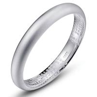 Brass Bangle, silver color plated, for woman & frosted, 58mm 