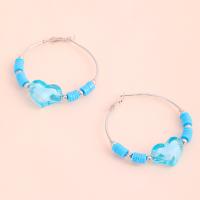 Iron Hoop Earring, with Plastic, fashion jewelry & for woman 