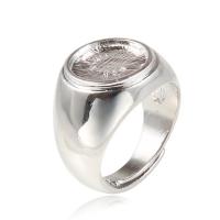 цинковый сплав гнездо-оправа для кольца, плакирован серебром, Регулируемый & ювелирные изделия моды & Мужская продается PC