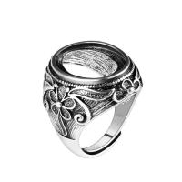 alliage de zinc base d'anneau écu, Plaqué de couleur d'argent, Réglable & bijoux de mode & unisexe Vendu par PC