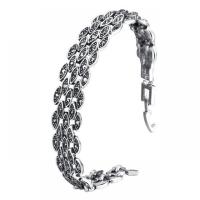 Fashion Zinc Alloy Bracelets, antique silver color plated, fashion jewelry & Unisex & with rhinestone Approx 7.09 Inch 