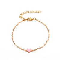 Enamel Brass Bracelets, with 5.5cm extender chain, gold color plated, fashion jewelry & for woman cm 