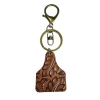 Leather Key Chains, Zinc Alloy, with Cowhide, plated, fashion jewelry & for woman 120mm 
