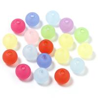 Perles acryliques dépolies, Acrylique, Rond, DIY & normes différentes pour le choix & givré, couleurs mélangées Vendu par sac