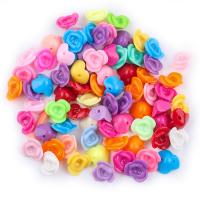 Mode Kunststoff-Perlen, Kunststoff, mit Acryl, Blume, Spritzgießen, DIY & verschiedene Größen vorhanden, gemischte Farben, 50PCs/Tasche, verkauft von Tasche