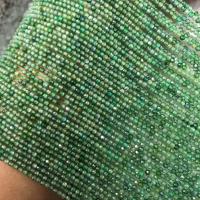 Kubischer Zirkonia Perlen Schmuck, poliert, DIY & facettierte, grün, 2mm, Länge:ca. 38-40 cm, verkauft von Strang
