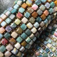 Natural Ocean Agate Beads, Square, polished, DIY & faceted, mixed colors Approx 38-40 cm 