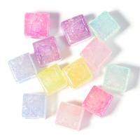 Crackle Acrylic Beads, Cube, DIY 14mm Approx 3.8mm 