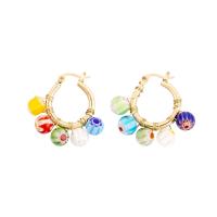 Lampwork Drop Earring, Zinc Alloy, with Lampwork, gold color plated, fashion jewelry & for woman, Random Color 