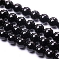 Natürliche schwarze Achat Perlen, Schwarzer Achat, rund, verschiedene Größen vorhanden, Grade AAAAAA, Bohrung:ca. 1mm, Länge:ca. 15 ZollInch, verkauft von Strang