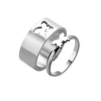 Couple Finger Rings, 304 Stainless Steel, Vacuum Ion Plating, 2 pieces & for couple & hollow US Ring 