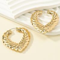 Zinc Alloy Leverback Earring, Iron, Heart, gold color plated, fashion jewelry & for woman & hollow 
