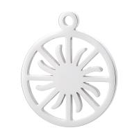 304 Stainless Steel Pendant, Flat Round, Galvanic plating, Unisex & hollow 20mm, Approx 
