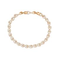 Cubic Zirconia Zinc Alloy Bracelet, with 2cm extender chain, Wheat, gold color plated, fashion jewelry & micro pave cubic zirconia & for woman, golden, 5mm Approx 17.5 cm 