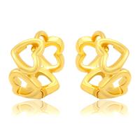 Zinc Alloy Huggie Hoop Earring, Heart, gold color plated, fashion jewelry & for woman & hollow, golden 