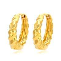 Zinc Alloy Huggie Hoop Earring, Donut, gold color plated, fashion jewelry & for woman, golden, 18mm 