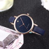Women Wrist Watch, Zinc Alloy, with Leather & Glass & 304 Stainless Steel, Japanese movement, Life water resistant & for woman & with rhinestone Approx 8.3 Inch 