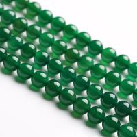 Natural Green Agate Beads, Round, DIY & Unisex 