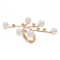 Bague en plastique perle en alliage de zinc, avec perle de plastique, bijoux de mode & pour femme, plus de couleurs à choisir, Vendu par PC