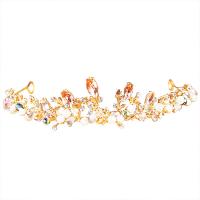Braut Diademe, Zinklegierung, mit Kristall & Kunststoff Perlen, plattiert, Mädchen & Modeschmuck, 150x40x320mm, verkauft von PC
