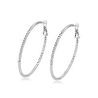 Zinc Alloy Huggie Hoop Earring, Donut, platinum color plated, fashion jewelry & for woman, platinum color, 2mm 