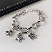 Sterling Silver Bracelets, 925 Sterling Silver, platinum color plated, for woman Approx 6.7 Inch 