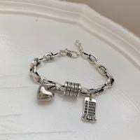 Sterling Silver Bracelets, 925 Sterling Silver, platinum color plated, for woman Approx 7.48 Inch 
