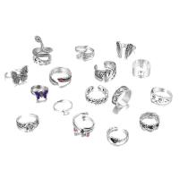 Цинковый сплав кольцо Установить, цинковый сплав, плакирован серебром, 16 шт. & ювелирные изделия моды & Мужская, продается указан