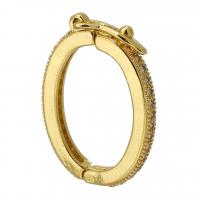 Brass Snap Clasp, gold color plated, fashion jewelry & DIY & micro pave cubic zirconia, golden 