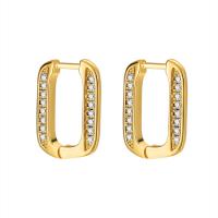 Cubic Zirconia Micro Pave Brass Earring, Rectangle, plated, micro pave cubic zirconia & for woman 