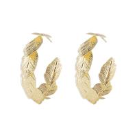Iron Stud Earring, Leaf, plated, fashion jewelry & for woman 
