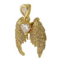 Cubic Zirconia Micro Pave Brass Pendant, gold color plated, fashion jewelry & DIY & micro pave cubic zirconia, golden, 44mm Approx 4mm 