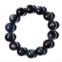 Schwarzer Obsidian -Armband, unisex & verschiedene Größen vorhanden, Länge:ca. 7.09 ZollInch, verkauft von PC