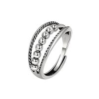 Brass Finger Ring, silver color plated, Adjustable & fashion jewelry & for woman, silver color, 9.4mm, US Ring .5 