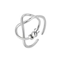 Brass Finger Ring, Heart, platinum color plated, Adjustable & fashion jewelry & for woman & hollow, platinum color, 14mm, US Ring .5 
