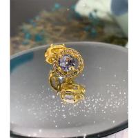 Cubic Zircon (CZ) Stud Earring, Zinc Alloy, Round, plated, micro pave cubic zirconia & for woman 