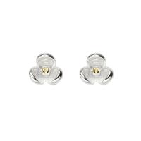 Sterling Silver Stud Earring, argent sterling 925, fleur, Placage, pour femme, argent, 5mm, Vendu par PC