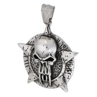 Stainless Steel Skull Pendant, 316 Stainless Steel, polished, fashion jewelry & DIY & blacken, original color Approx 4.5mm 
