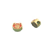 Enamel Zinc Alloy Beads, gold color plated, DIY, red 
