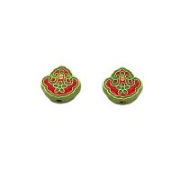 Enamel Zinc Alloy Beads, sang gold plated, DIY, red 