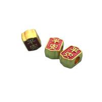 Enamel Zinc Alloy Beads, sang gold plated, DIY, red, 10mm 