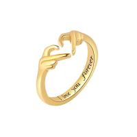 Brass Finger Ring, Heart, plated, fashion jewelry & for couple 7mm, US Ring 
