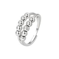 Brass Finger Ring, platinum color plated, Adjustable & for woman, platinum color, 6.68mm, US Ring 