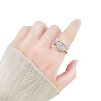 Brass Finger Ring, platinum color plated & Adjustable & for woman 