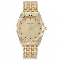 Unisex Wrist Watch, Zinc Alloy, with Glass, Chinese movement, gold color plated, waterproofless & with rhinestone, golden 