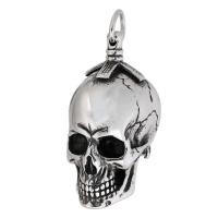 Stainless Steel Skull Pendant, 316 Stainless Steel, polished, fashion jewelry & DIY & blacken, two different colored Approx 7mm 