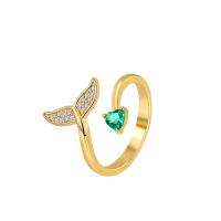 Cubic Zirconia Micro Pave Brass Finger Ring, plated, micro pave cubic zirconia & for woman Inner Approx 17mm 
