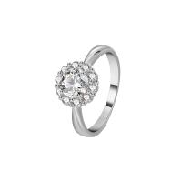 Латунное кольцо с стразами, Латунь, с Муассанит, разный размер для выбора & Женский, серебряный, продается PC