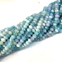 Natürliche blaue Achat Perlen, Blauer Achat, poliert, DIY & verschiedene Größen vorhanden & facettierte, hellblau, Länge:ca. 38-40 cm, verkauft von Strang