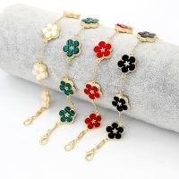 Zinc Alloy Resin Bracelets, with Resin, with 5cm extender chain, Flower, gold color plated, fashion jewelry & for woman Approx 17 cm 
